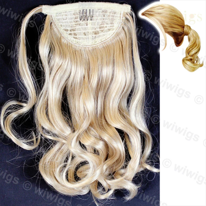 Wiwigs Blonde Mix Wavy Ladies 1 Piece Clip In Ponytail Wrap Hair Extension Foto 1 de 1