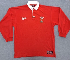 Camiseta Gales Rugby Union Años 90 Reebok 1997 1998 Talla 46/48 Camisa Roja Manga Larga - Imagen 1 de 16