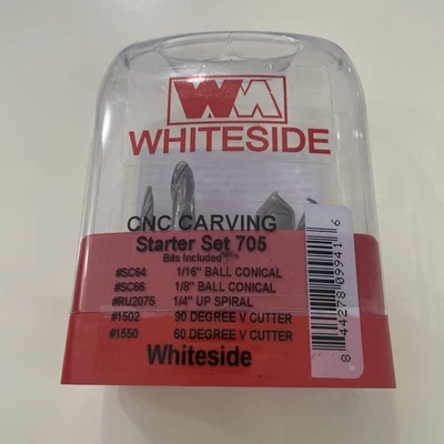 Whiteside 5-Piece CNC Carving Starter Set Router Bit Set #705 - Image 1 of 4