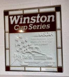 Vintage Glasschild Add Winston Cup Serie Talladega - Bild 1 von 5