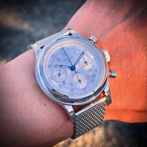 Cronógrafo piloto mecánico Longines Heritage 1951 41 mm usado con caja y papeles - Imagen 1 de 10
