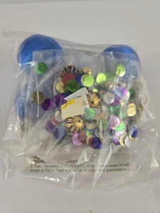 Holiday Lace Ornaments Kit M-661 Set of 4 Blue 2" Satin Ball Christmas Sequins B - Picture 1 of 5