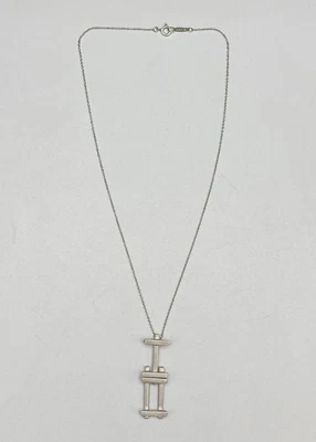 Rare Tiffany & Co Sterling Silver Frank Gehry Axis Dangle Drop Pendant Necklace - Image 1 of 4