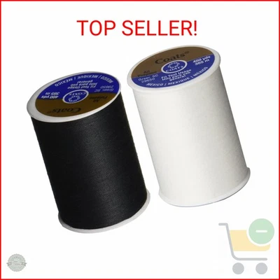 2-Pack - BLACK & WHITE - Coats & Clark Dual Duty All-Purpose Thread - One 400 Ya - Image 1 of 2