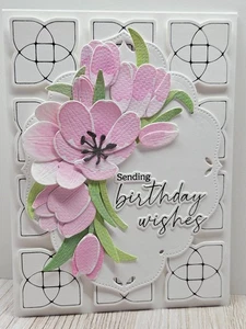 Handmade Greeting Card Keepsake Quality ocbrandy birthday pink and black - Picture 1 of 2
