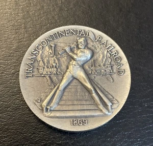 Longines Symphonette Transcontinental Railroad 1869 Sterling Silver Medal - Picture 1 of 5