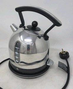 Hervidor de agua de cúpula negra de acero inoxidable Dualit modelo DDK6 de acero pulido probado - Imagen 1 de 7
