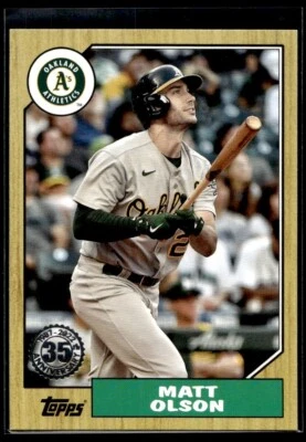 2022 Topps 1987 Baseball Matt Olson Oakland Athletics #T87-25 - Image 1 of 2