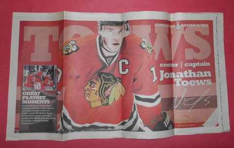 Chicago Blackhawks - Chicago Sun-Times Stanley Cup Poster Series Jonathan Toews Cover