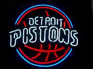 Detroit Pistons Man Cave 24x20 Neon Light Sign Lamp Beer Bar Wall Decor Glass - Picture 1 of 3