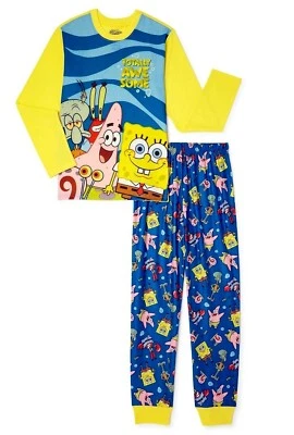 Nuevo con etiquetas Conjunto de pijama para niños Bob Esponja Pantalones Cuadrados Camisa Dormir Niña Niño 3 5 6 7 8 10 12 Foto 1 de 3