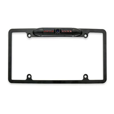 Metal License Plate Frame Backup / Front 170° Camera with 8 IR LEDs, Waterproof  - Image 1 of 4