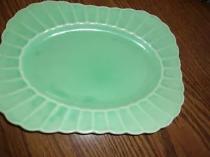 platter; vintage ceramic pc. pale jade color. no cracks or chips.lovely pc. - Picture 1 of 5
