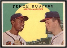 1959 Topps #212 Hank Aaron / Eddie Mathews Fence Busters EX BX9A