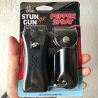 2PC Stun Gun Self Defense Tactical Flashlight w/ Pepper Spray Gift SET Combo NEW