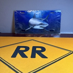 SHARK GREAT WHITE SHARK Metal Novelty Car License Plate Auto Tag - Picture 1 of 4