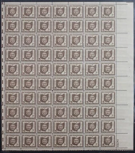 Scott #1018  Sheet of 100 MNHOG 1953 3 Cent     MSA05_1018 - Picture 1 of 2