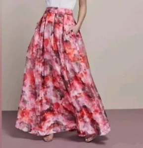 Eliza J Floral Formal Full Length Floral Skirt 10 M Long Tall? High Waist Gown - Picture 1 of 19