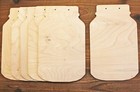 SET OF 6 Mason Jar Unfinished Wood Cutout Shapes Wall Sign Ready to Paint Crafts