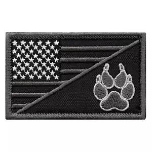 USA american flag K-9 police dog handler subdued ACU embroidered hook patch - Picture 1 of 4