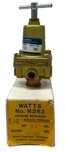 Watts No N263 1/4” Pressure Regulator Model M Max Pressure Range 10-125 USA NOS - Picture 1 of 7
