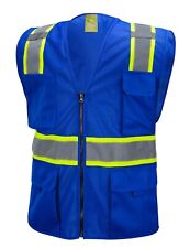 Blue Two Tones Safety Vest ,With Multi-Pocket Tool