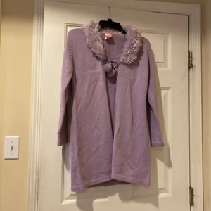Vintage 90s California Concepts Girls Open-Front Long Cardigan Sz XL Purple - Picture 1 of 3
