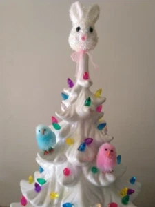 50 Easter Bulbs w Bunny Head Topper & 2 Chicks for Ceramic Christmas Tree Lights - Picture 1 of 9