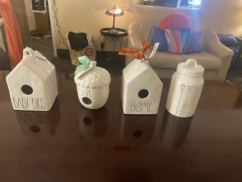 RAE DUNN Collectible Ceramic “BABY BIRD” Birdhouse 🐣🐣🪺🪺 Cover
