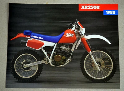  Folleto de ventas de concesionario Honda XR250R original 1988 1 página Foto 1 de 2