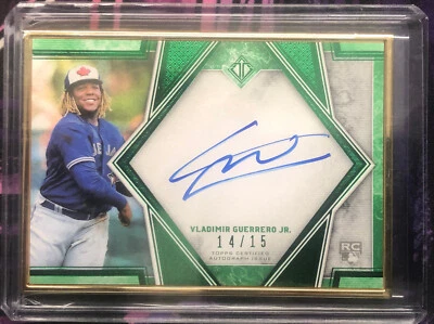 2019 Topps Transcendent Vladimir Guerrero Jr #TCVA-VGJ Rookie Auto /15 Emerald - Image 1 of 2
