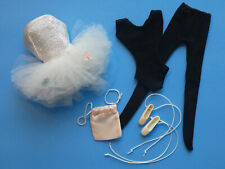 Vtg Barbie #989 Ballerina Partial Set, Sliver Dress, Leotard, Tights Shoes & Bag