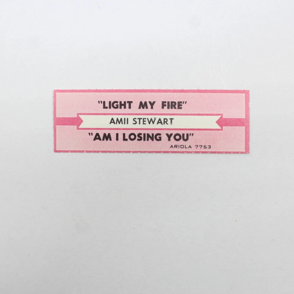 Amii Stewart Light My Fire/Am I Losing You Ariola 7753 Jukebox Label Strip ONLY - Image 1 of 1
