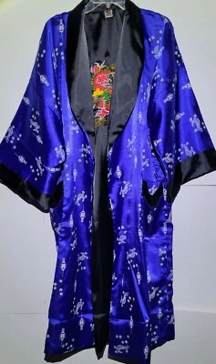 Chaqueta Rose Just For You Satinada Reversible "Kimono" Dragón Asiático Bordado XL Foto 1 de 4