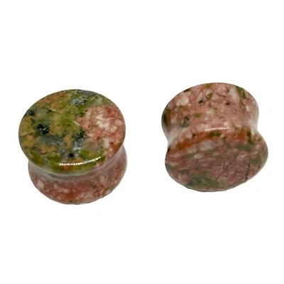 SALE - Unakite Double Flare Plugs 8g - 13/16" - Image 1 of 2