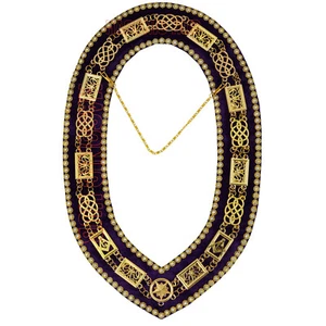Freimaurer GRAND LODGE STRASS Kette Halsband LILA Samt Prestigeträchtiges Accessoire - Bild 1 von 5