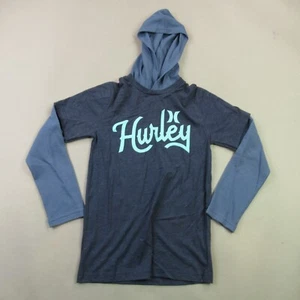 Hurley Hoodie Boys Medium Long Sleeve Hooded Lightweight Outdoors Blue - Picture 1 of 12