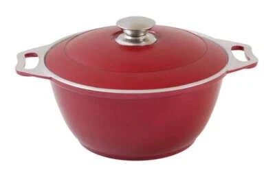 Kukmara Koch-Topf Kazan Kasan 4 L Deko Beschichtung Wein-Rot Schmortopf Alu-Guss - Bild 1 von 2