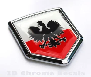 Poland Polski Polish Flag Emblem Car Chrome Decal - Imagen 1 de 1