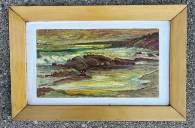 Earl Hastings Beymer (1890-1975) Folk Art Painting Beach Old Washington Ohio - Image 1 of 4