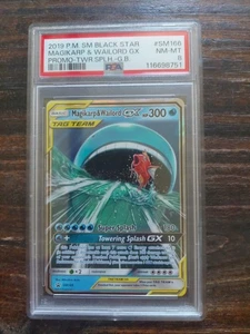 PSA 8 Magikarp & Wailord Gx #SM166 2019 Pokemon Sm Black Star Promo - Bild 1 von 1