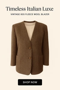 Vtg SALVATORE FERRAGAMO Fleece Wool Jacket Blazer Women's Size 14 Italy 80s Luxe - Picture 1 of 16