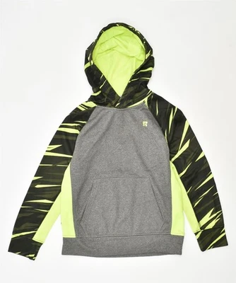 RUSSELL ATHLETIC Boys Graphic Hoodie Jumper 7-8 Years Medium Khaki LY04 - Image 1 of 4