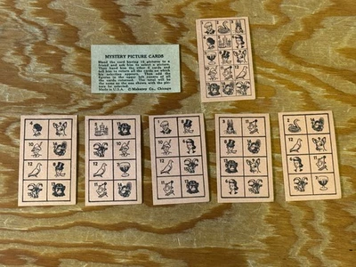Tarjetas con imágenes misteriosas, juego Makatoy Co. Chicago años 30 años 40 Foto 1 de 4