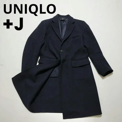 UNIQLO Jil Sander +J WOOL blend Chester coat Size M navy Pre-Owned Free Shipping - Image 1 of 4