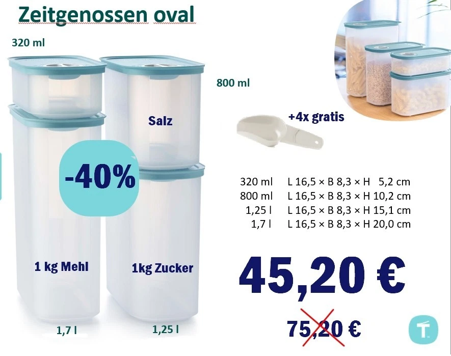 Tupperware Zeitgenosse Eidgenosse Set 4-teilig blau Deckel für Kochzeit NEU !! - Bild 1 von 1