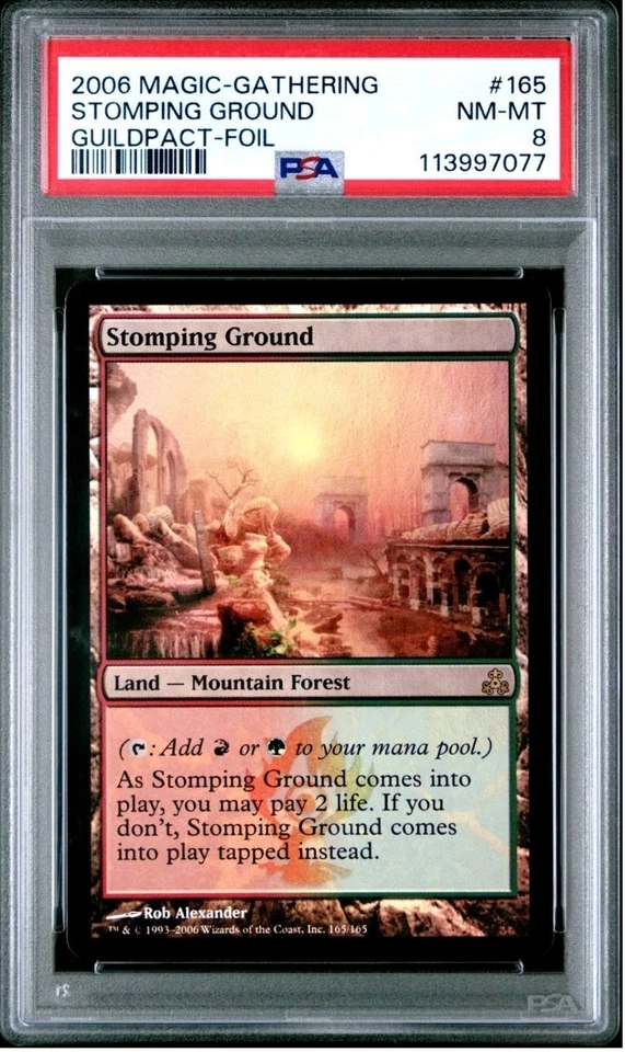 FOIL 2006 Magic Gather STOMPING GROUND #165 Guildpact PSA 8 - Image 1 of 2