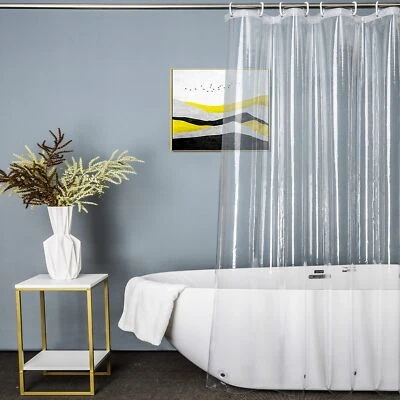 Revestimiento de cortina de ducha de puesto pequeño para autocaravana 36 x 72 pulgadas PEVA transparente plástico impermeable... Foto 1 de 4