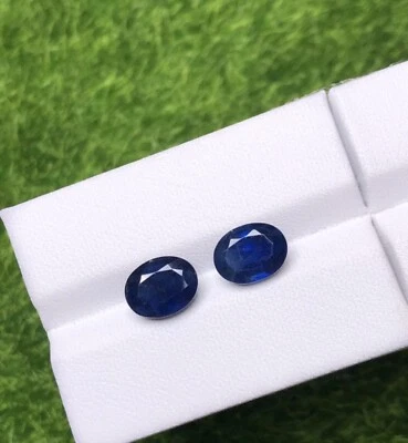 6.63CT AIG certified 100% Natural Vivid Blue Sapphire Pair - Image 1 of 4