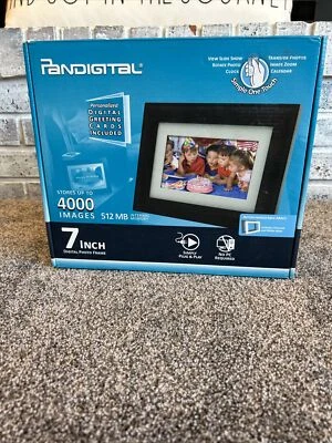 Pandigital 7" LCD Digital Picture Photo Frame Black PI7056AWB - Image 1 of 4